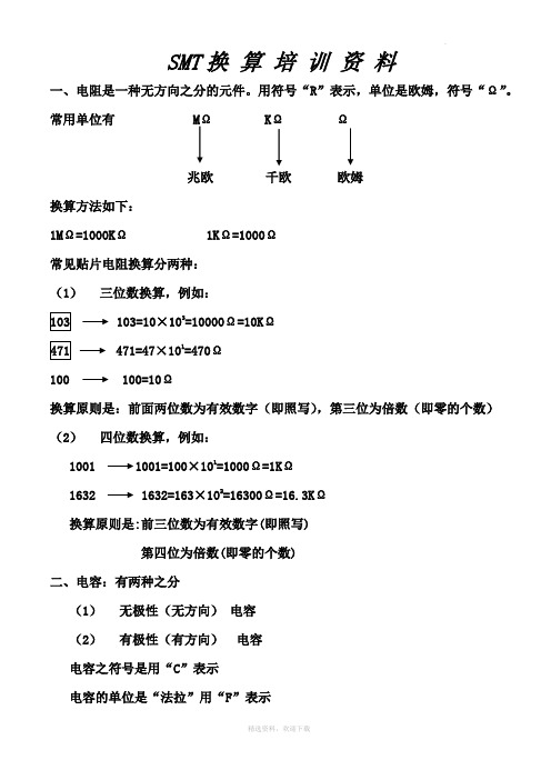 SMT电子元器件的认识和换算培训资料