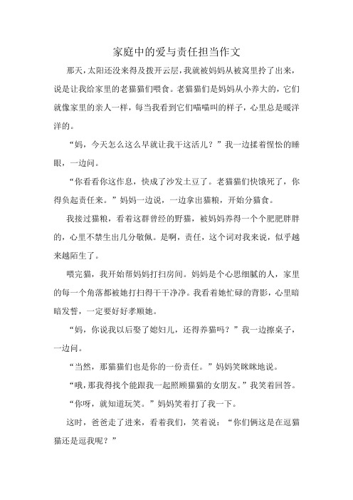 家庭中的爱与责任担当作文精选10篇