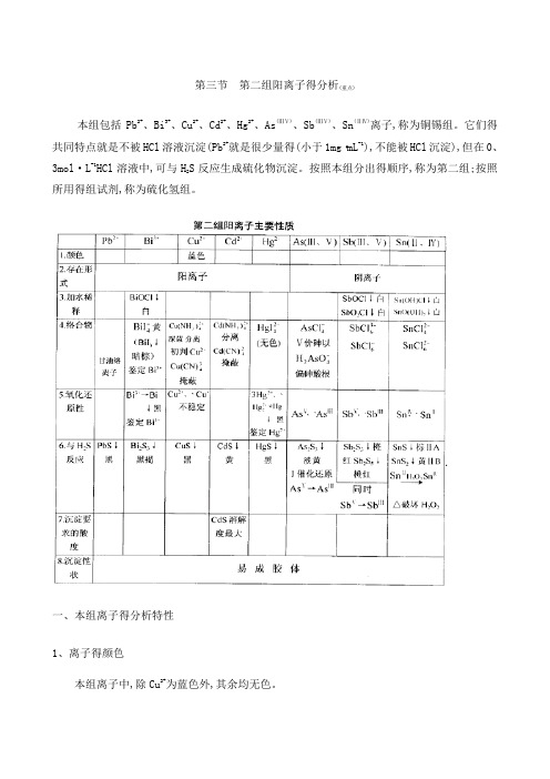 第二组阳离子分析