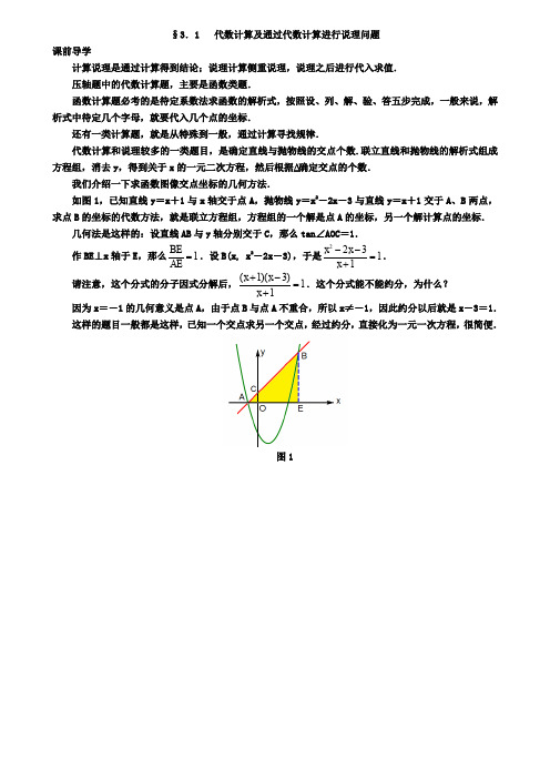 2019年中考复习3.1代数计算及通过代数计算进行说理