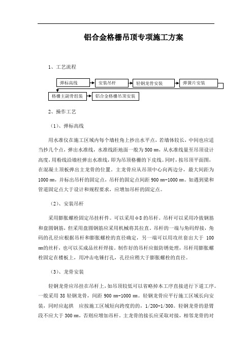 铝合金格栅吊顶专项施工方案