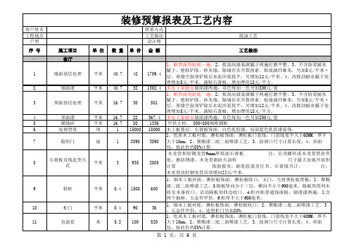 90平米房简单装修预算报表及工艺