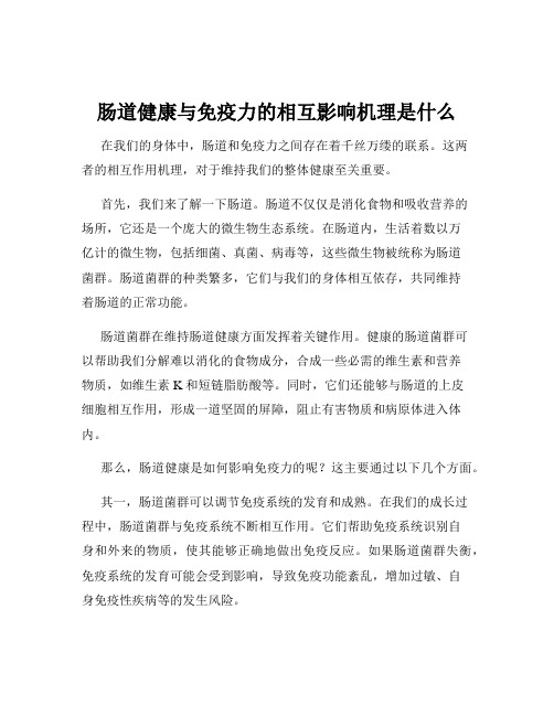 肠道健康与免疫力的相互影响机理是什么