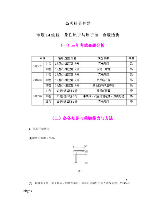 专题14 波粒二象性原子与原子核(命题透析) 2018年高考物理二轮考试命题精准透析 Word版含解析