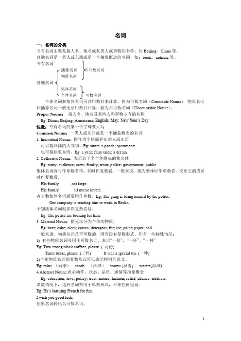 (完整版)高中英语名词讲解及练习