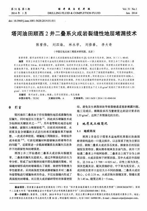 塔河油田顺西2井二叠系火成岩裂缝性地层堵漏技术