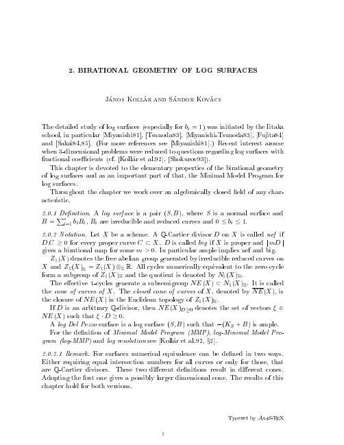 2. BIRATIONAL GEOMETRY OF LOG SURFACES