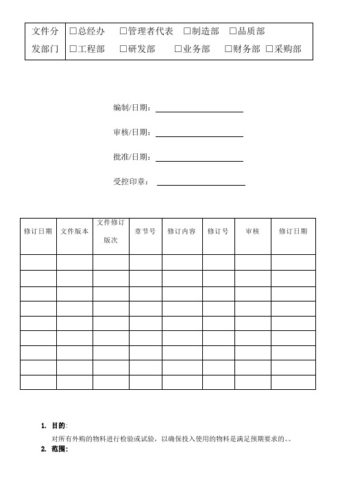 WSH-WI-QC-001进料检验规范