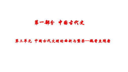 通史复习---魏晋至隋唐