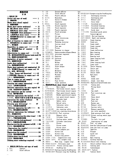 船舶、轮机英语词汇大全