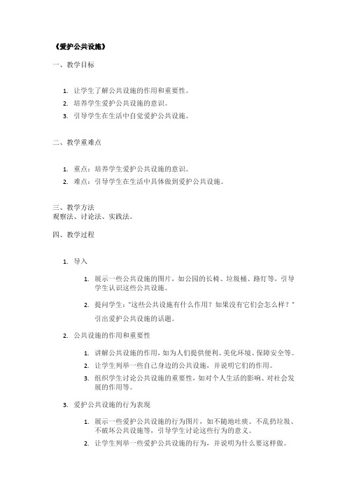 《爱护公共设施》精品教案