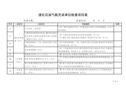 液化石油气瓶及工业气瓶专项检查表