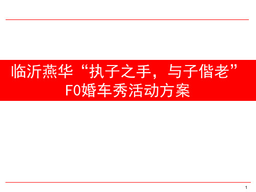 “执子之手,与子偕老”F0婚车秀活动方案