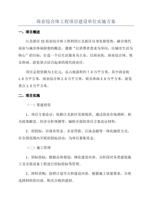 商业综合体工程项目建设单位实施方案