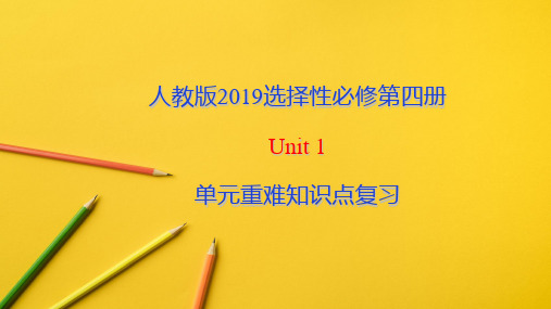 人教版2019高中英语选择性必修第四册Unit 1知识讲解