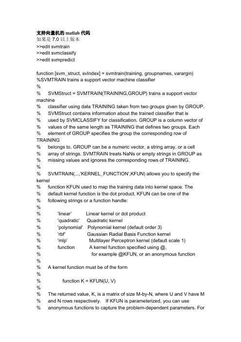 支持向量机的matlab代码