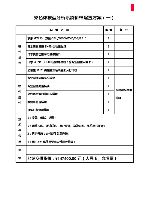 染色体实验室配置