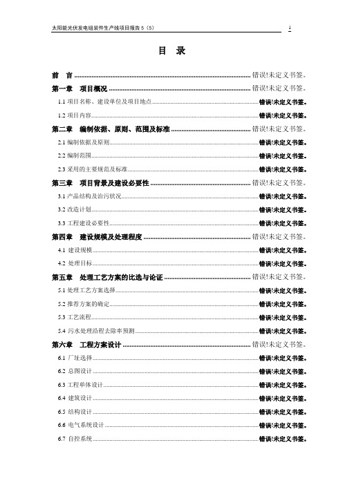 太阳能光伏发电组装件生产线项目报告5