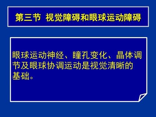 常见疾病病因与治疗方法——视觉障碍和眼球运动障碍