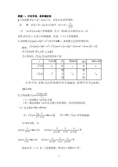 高考数学导数单调性专题