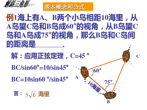 正弦定理余弦定理的应用举例1