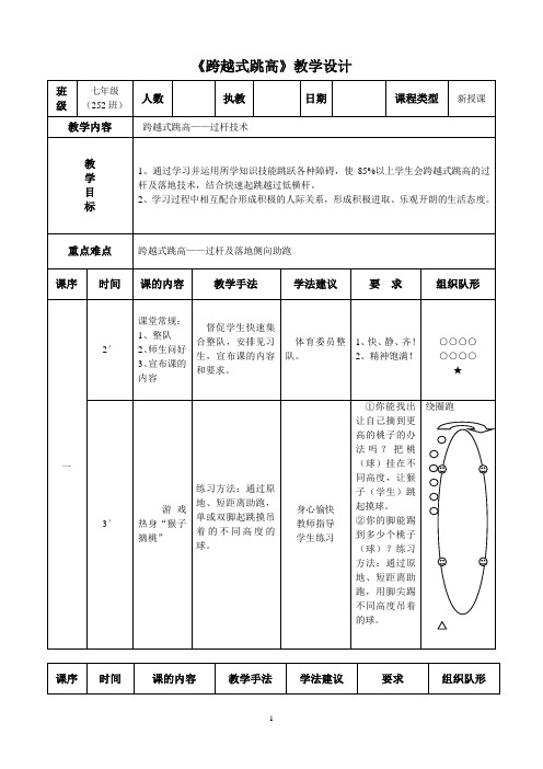 《跨越式跳高》教学设计