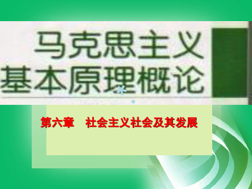 马哲第六章社会主义社会及其发展