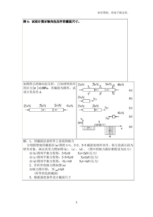 工程力学材料力学知识点及典型例题