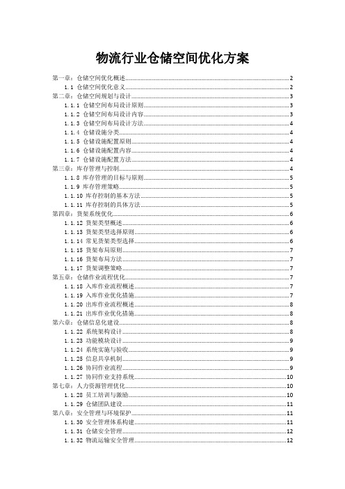 物流行业仓储空间优化方案