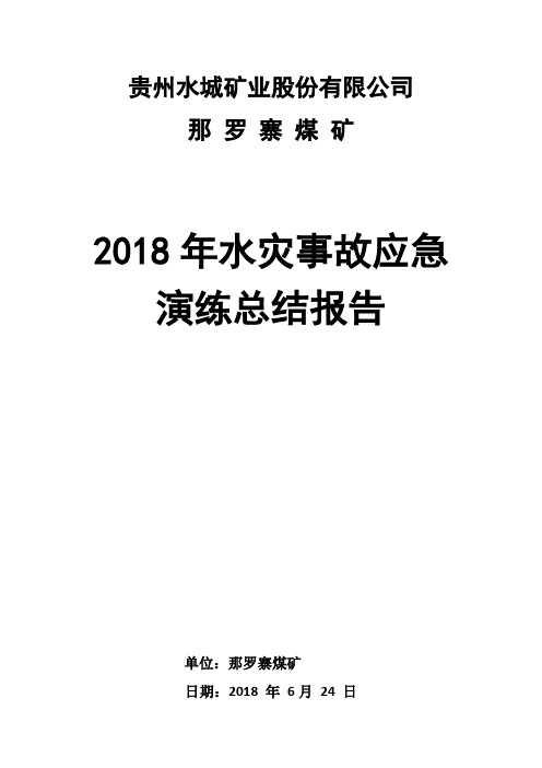 2018水灾事故应急演练总结报告