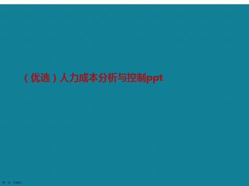 人力成本分析与控制ppt详解.