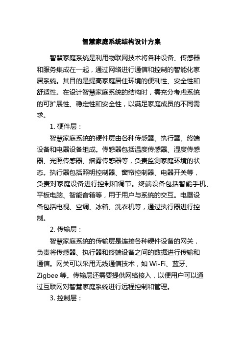 智慧家庭系统结构设计方案