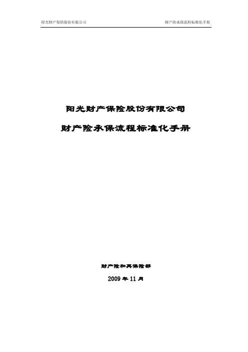 阳光产险财产险承保流程标准化手册