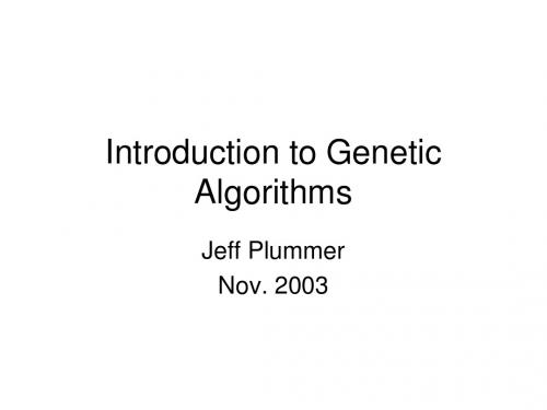 Introduction to Genetic Algorithms