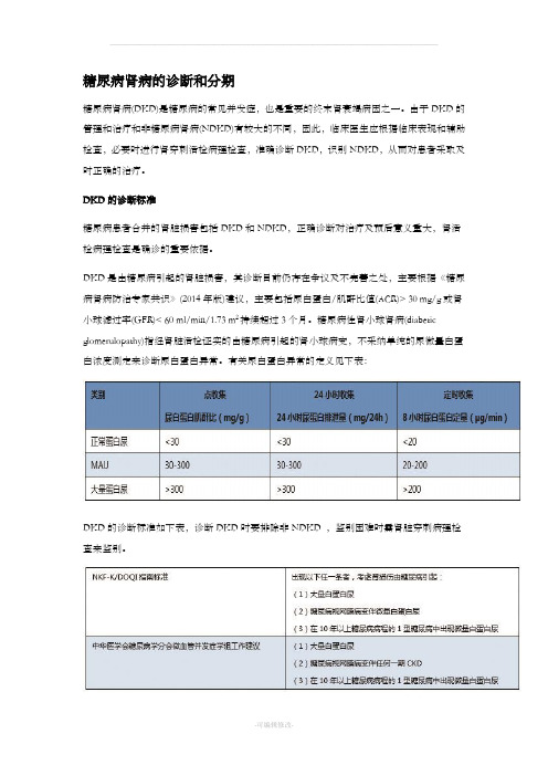 糖尿病肾病的诊断和分期