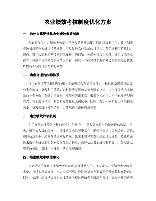 农业绩效考核制度优化方案