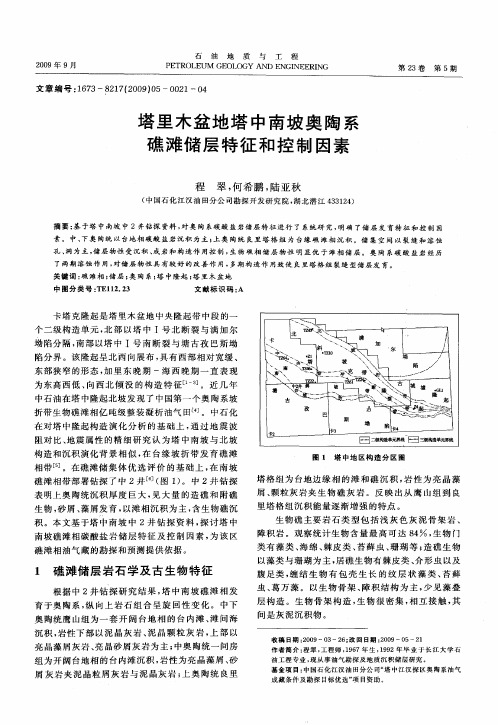 塔里木盆地塔中南坡奥陶系礁滩储层特征和控制因素