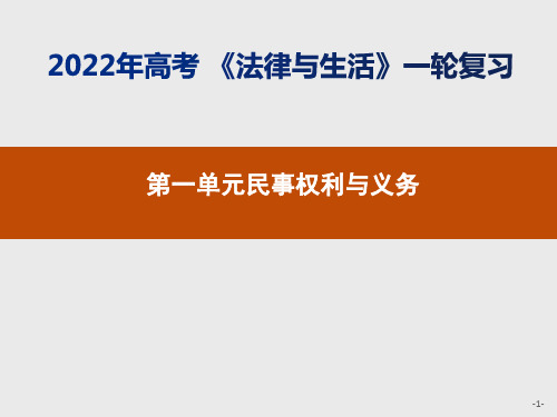 第一单元 民事权利与义务 复习课件-2022届高考政治一轮复习统编版选择性必修二法律与生活