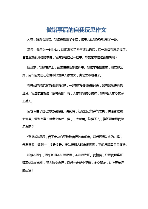 做错事后的自我反思作文