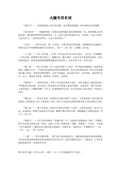 火腿专用名词