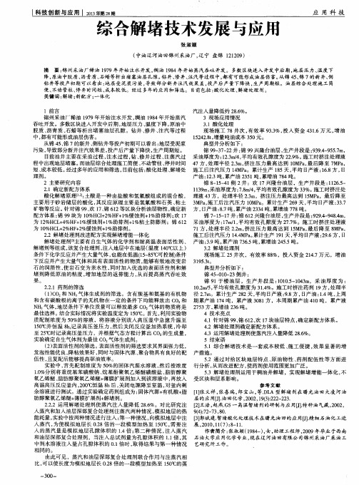 综合解堵技术发展与应用