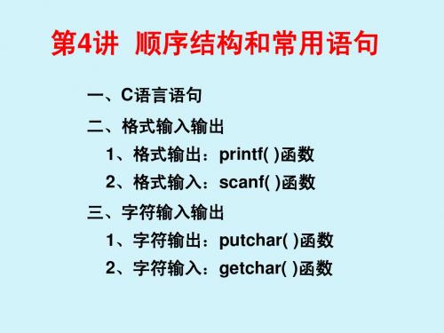 第4讲  顺序结构和常用语句