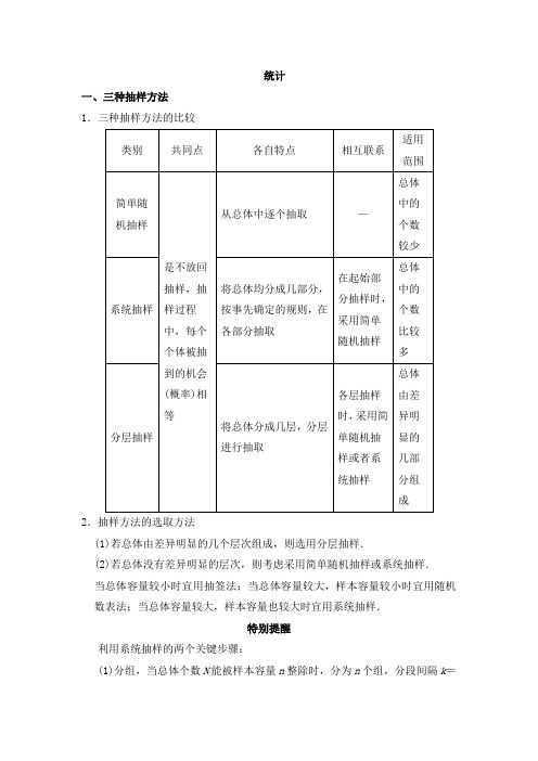 统计-高中数学知识点总结