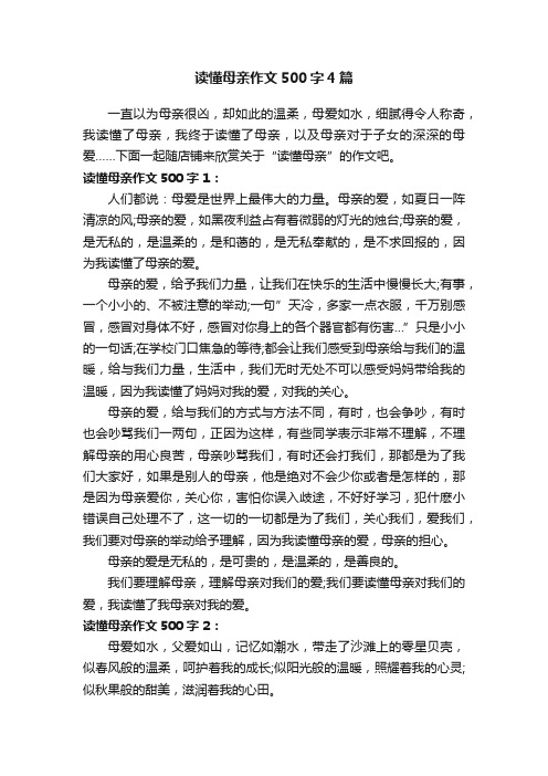 读懂母亲作文500字4篇