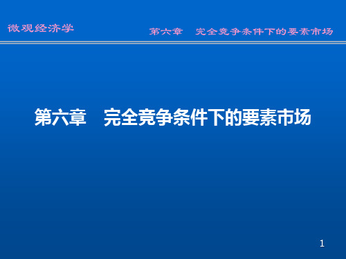 第六章 完全竞争条件下的要素市场