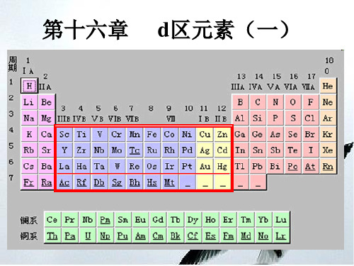 大学无机化学 d区元素介绍