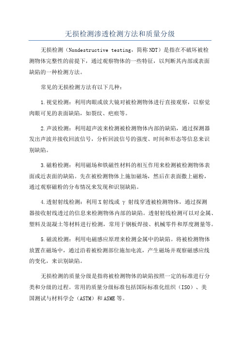 无损检测渗透检测方法和质量分级