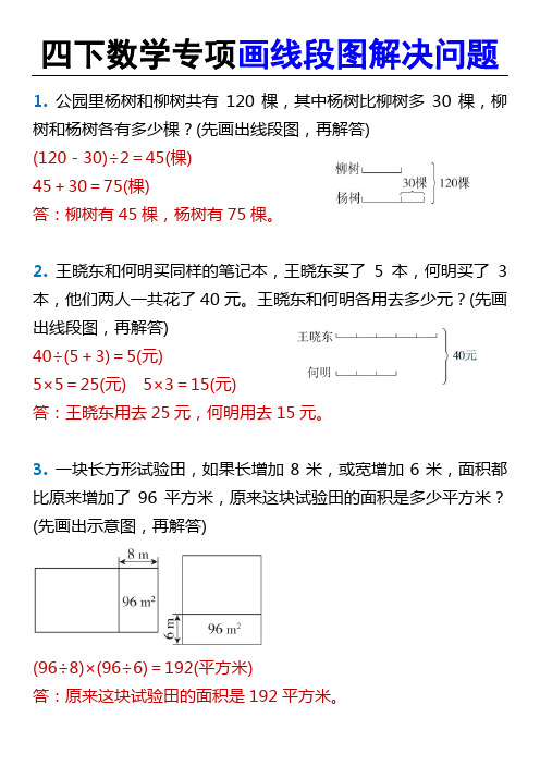 四下数学专项画线段图解决问题