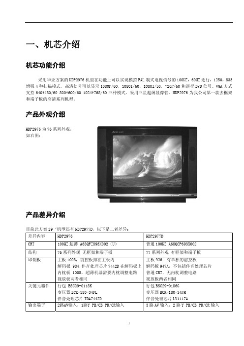 海信HDP2976彩电维修手册