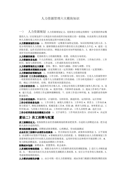 人力资源管理六大模块知识.doc1